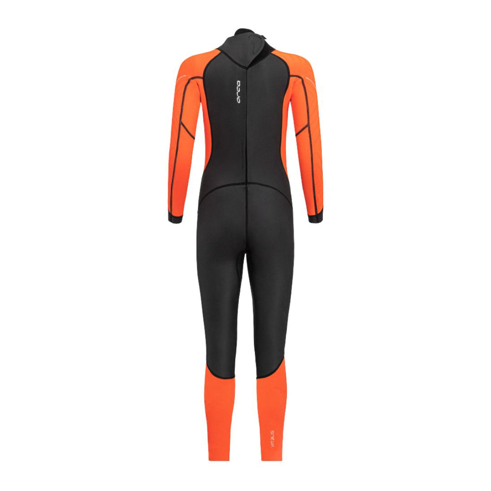 Orca Vitalis Squad Hi Viz Openwater Swimming Kids Wetsuit. Back View. 