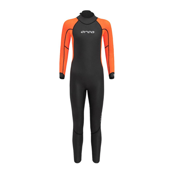 Orca Vitalis Squad Hi Viz Openwater Swimming Kids Wetsuit. Front view. 